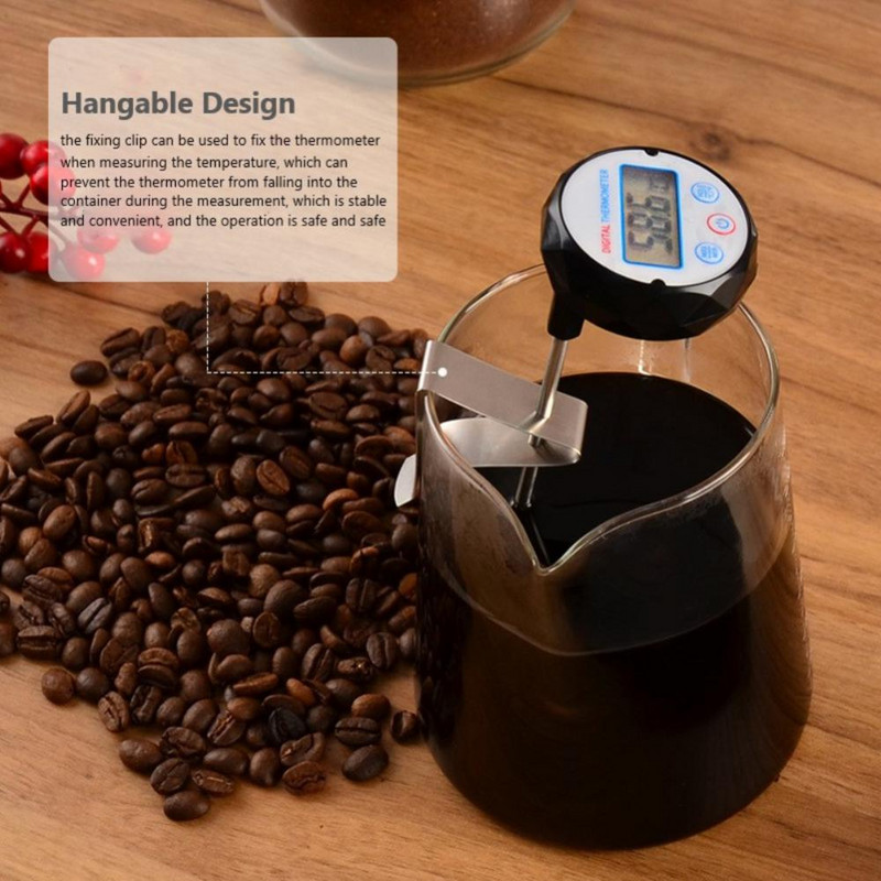 Käsitsi kohv elektrooniline termomeeter Kaasaskantav roostevabast terasest vee, piima ja liha toidu jaoks küpsetusõli temperatuuri mõõtmiseks köök