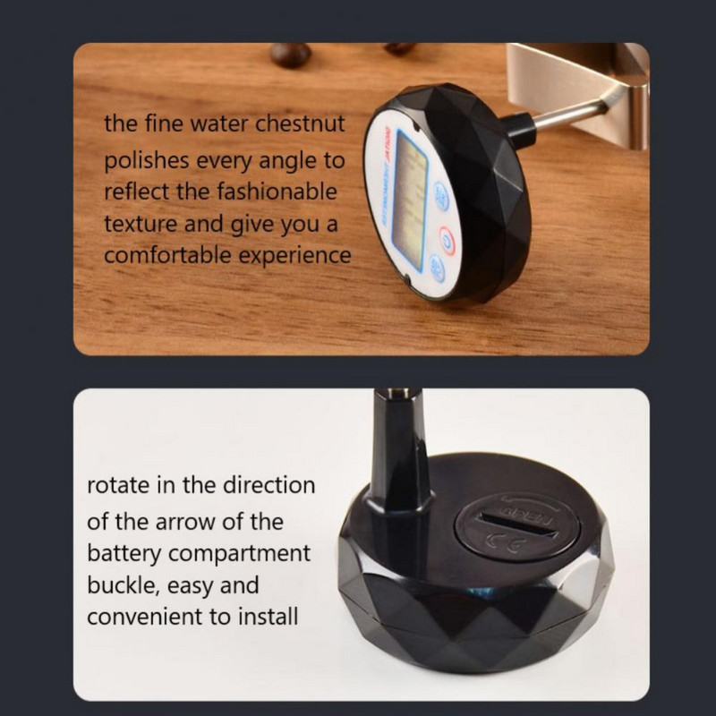 Käsitsi kohv elektrooniline termomeeter Kaasaskantav roostevabast terasest vee, piima ja liha toidu jaoks küpsetusõli temperatuuri mõõtmiseks köök