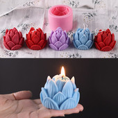DIY lotosa ziedu sveces silikona veidne 3D roku darbs aromterapijas sveces ziepju pelējuma kūkas šokolādes veidnes Valentīna dienas dāvana