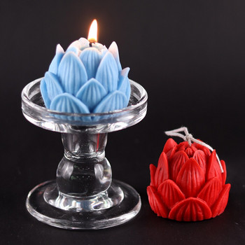 Направи си сам Свещ с цветя на лотос Силиконова форма 3D ръчно изработена ароматерапевтична свещ Изработка на сапунена форма Форма за торта Шоколадови форми Подарък за Свети Валентин