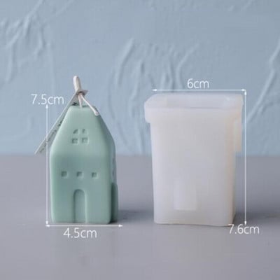 Χαριτωμένο Σπίτι Κερί Καλούπι Σαπουνιού Μίνι Σπίτια Γύψινο Διακόσμηση Σπιτιού Αρωματοθεραπεία Κερί Κατασκευή Καλούπια Σιλικόνης