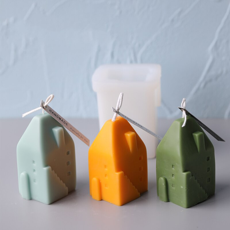 Χαριτωμένο Σπίτι Κερί Καλούπι Σαπουνιού Μίνι Σπίτια Γύψινο Διακόσμηση Σπιτιού Αρωματοθεραπεία Κερί Κατασκευή Καλούπια Σιλικόνης