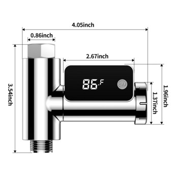 Цифров душ Термометър за вода Кран Воден поток Мощност Измервател на температура Водоустойчив LED екран Монитор за температура на водата за баня