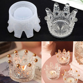 Καλούπι σιλικόνης Crystal Crown Candlestick for Diy Handmade Uv Resin Plaster Aromatherapy Candle Concrete Mold Διακόσμηση σπιτιού