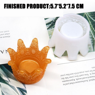 Καλούπι σιλικόνης Crystal Crown Candlestick for Diy Handmade Uv Resin Plaster Aromatherapy Candle Concrete Mold Διακόσμηση σπιτιού