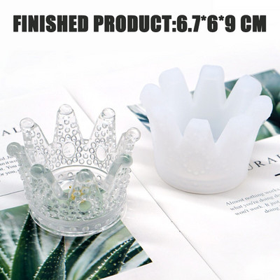 Καλούπι σιλικόνης Crystal Crown Candlestick for Diy Handmade Uv Resin Plaster Aromatherapy Candle Concrete Mold Διακόσμηση σπιτιού