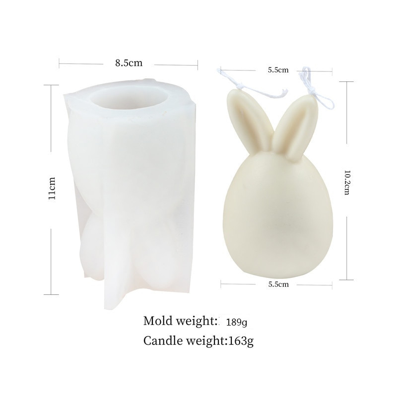 Velykų mielas zuikis „pasidaryk pats“ vaško žvakių silikoninės formos rankdarbiams aromaterapinis tinkas 3D dervos formos rankų darbo žvakių laikiklio muilo forma