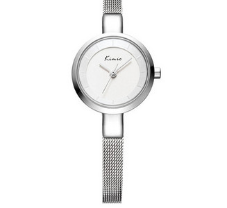 Hõbedane ümara kujuga naiste käekell