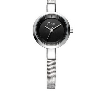 Hõbedane ümara kujuga naiste käekell