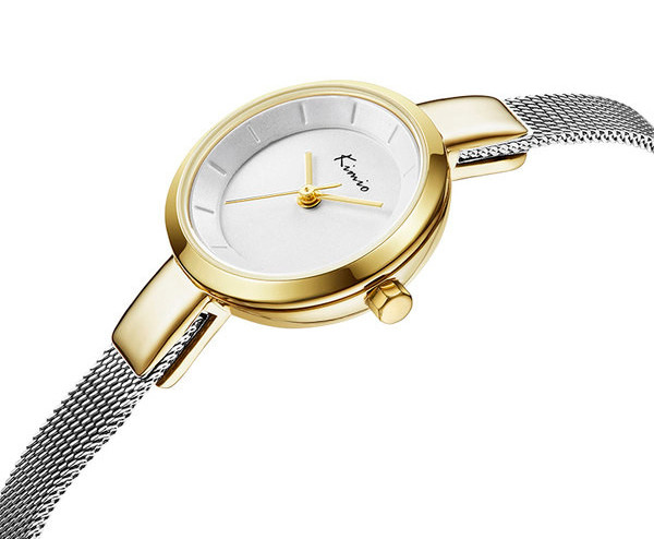 Hõbedane ümara kujuga naiste käekell