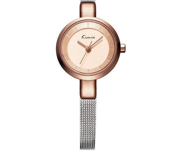 Hõbedane ümara kujuga naiste käekell