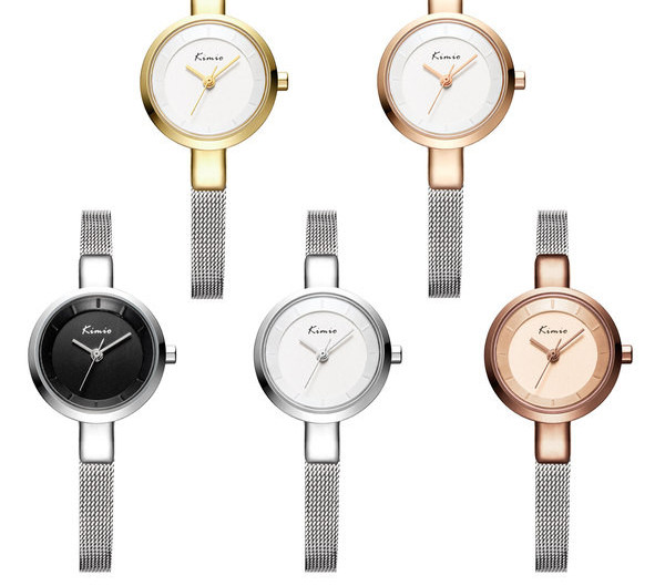 Hõbedane ümara kujuga naiste käekell