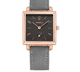 Γυναικείο τετράγωνο ρολόι - με λουράκι από οικολογικό δέρμα