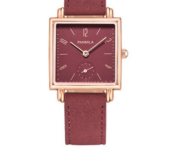 Γυναικείο τετράγωνο ρολόι - με λουράκι από οικολογικό δέρμα