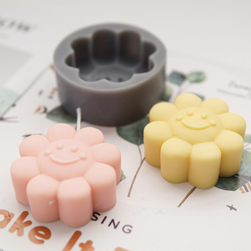Sun Flower Mold Silicone Candle Mould 3D Silicone Mould Soy Wax Aromatherapy Candle Soap Mold DIY Home Decor Candle Making Supplies