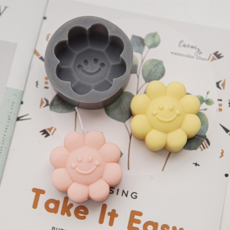 Sun Flower Mold Silicone Candle Mould 3D Silicone Mould Soy Wax Aromatherapy Candle Soap Mold DIY Home Decor Candle Making Supplies