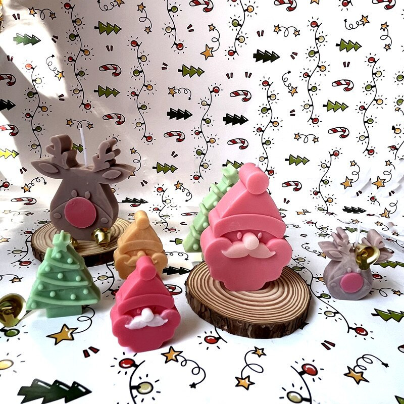 Τρισδιάστατο Χριστουγεννιάτικο Κερί Χριστουγέννων DIY Προμήθειες κατασκευής χριστουγεννιάτικου δέντρου Διακόσμηση σπιτιού Elk Χριστουγεννιάτικο δέντρο Καλούπι σιλικόνης Χριστουγεννιάτικο καλούπι σιλικόνης