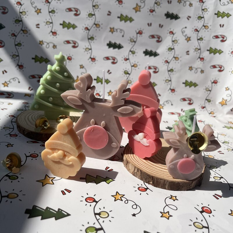 Τρισδιάστατο Χριστουγεννιάτικο Κερί Χριστουγέννων DIY Προμήθειες κατασκευής χριστουγεννιάτικου δέντρου Διακόσμηση σπιτιού Elk Χριστουγεννιάτικο δέντρο Καλούπι σιλικόνης Χριστουγεννιάτικο καλούπι σιλικόνης