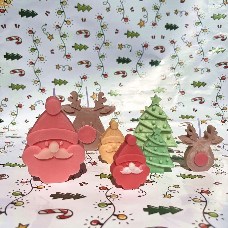 Τρισδιάστατο Χριστουγεννιάτικο Κερί Χριστουγέννων DIY Προμήθειες κατασκευής χριστουγεννιάτικου δέντρου Διακόσμηση σπιτιού Elk Χριστουγεννιάτικο δέντρο Καλούπι σιλικόνης Χριστουγεννιάτικο καλούπι σιλικόνης