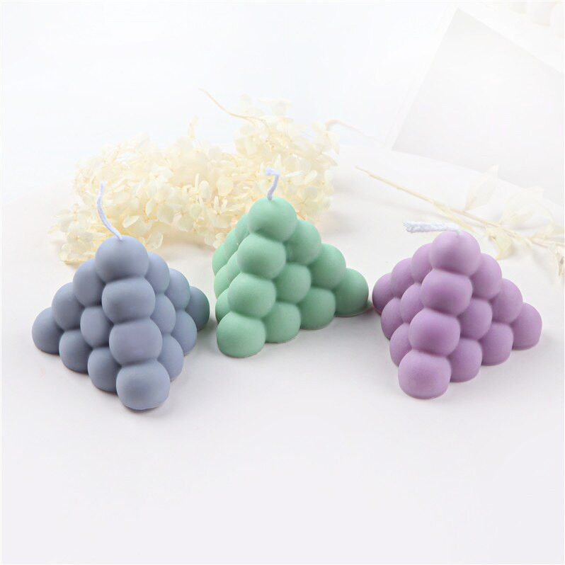 DIY piramis buborék gyertya szilikon forma kézzel készített aromaterápiás gipsz szója viasz gyertya készítés szappangyanta formák csokis sütés