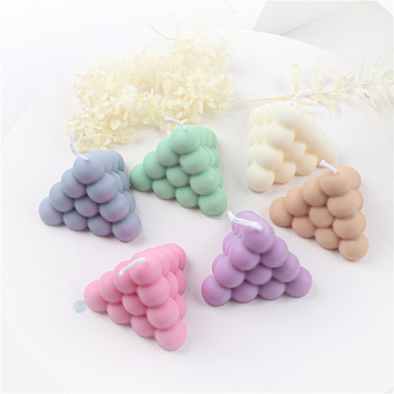 DIY piramis buborék gyertya szilikon forma kézzel készített aromaterápiás gipsz szója viasz gyertya készítés szappangyanta formák csokis sütés