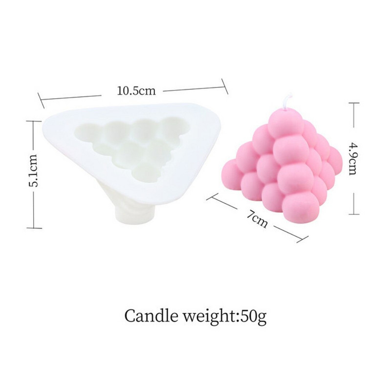 DIY piramis buborék gyertya szilikon forma kézzel készített aromaterápiás gipsz szója viasz gyertya készítés szappangyanta formák csokis sütés