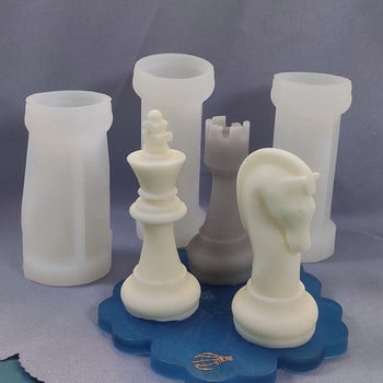 3D Chess Candle Mould Silicone Soldier Horse Elephant Car King Queen Chess Six-Piece Set Candle Mold Mold Candle Mold Κερί Κατασκευή