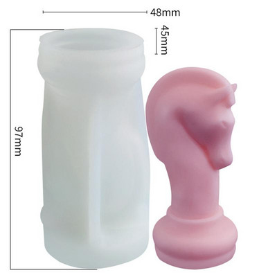 3D Chess Candle Mould Silicone Soldier Horse Elephant Car King Queen Chess Six-Piece Set Candle Mold Mold Candle Mold Κερί Κατασκευή