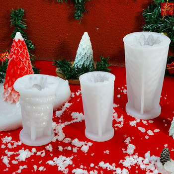 Домашен декор Направи си сам изработка на свещи Снежен човек Коледни орнаменти Смола Форми Силиконова форма Коледно дърво Форма за свещ