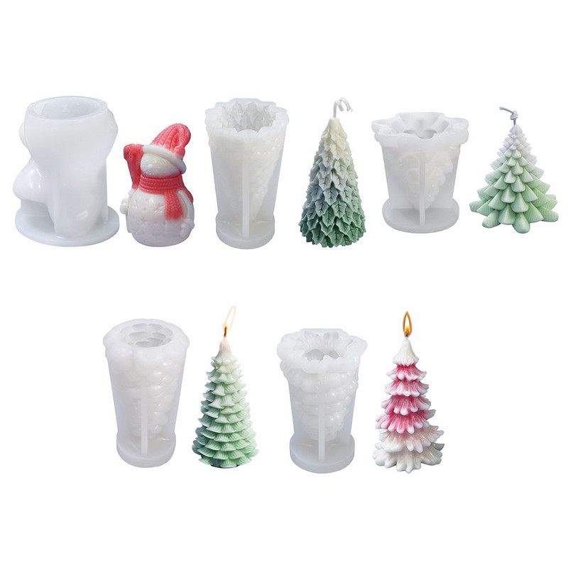 Διακόσμηση σπιτιού DIY Craft Κερί Κατασκευή Χιονάνθρωπος Χριστουγεννιάτικο Στολίδι Καλούπια Ρητίνης Καλούπι σιλικόνης Καλούπι Χριστουγεννιάτικου Δέντρου Κερί