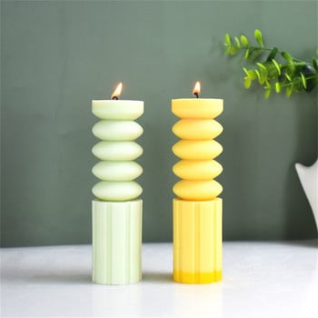Нова форма за свещи с геометричен цилиндър, форма за ароматерапевтична свещ с цилиндричен шпил Направи си сам форма за вихрови форми с геометрична форма за домашен декор
