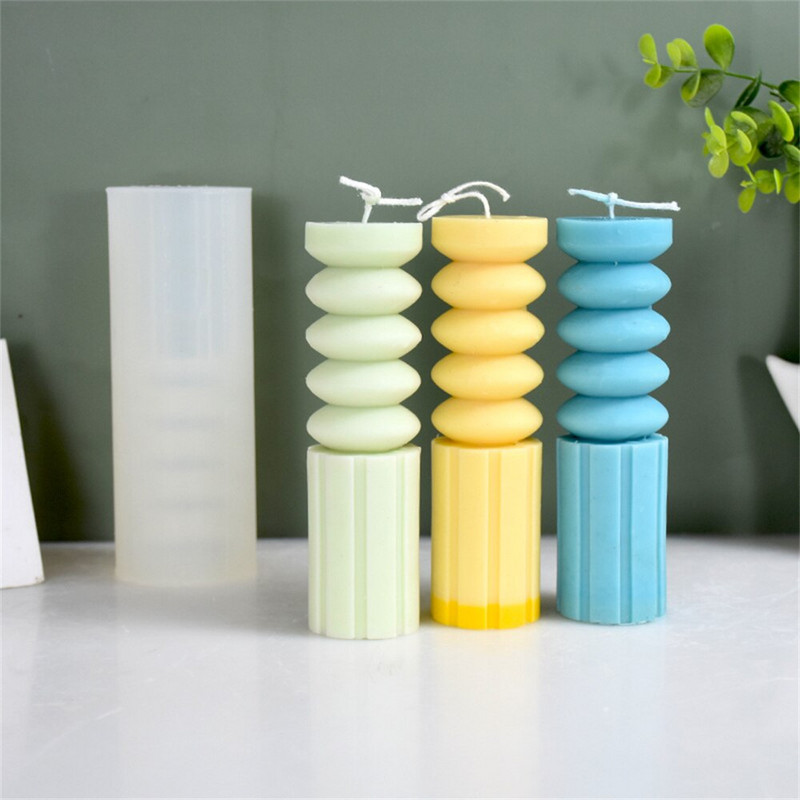Νέο καλούπι κεριού γεωμετρικού κυλίνδρου Κυλινδρικό καλούπι κεριών αρωματοθεραπείας DIY Καλούπι γεωμετρικού σχήματος Vortex για διακόσμηση σπιτιού