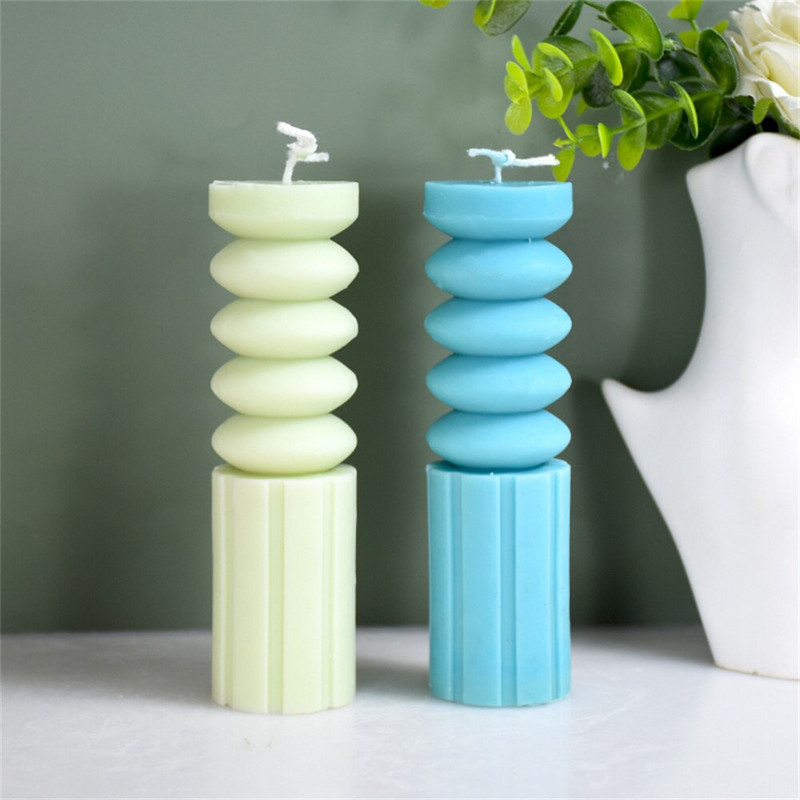 Νέο καλούπι κεριού γεωμετρικού κυλίνδρου Κυλινδρικό καλούπι κεριών αρωματοθεραπείας DIY Καλούπι γεωμετρικού σχήματος Vortex για διακόσμηση σπιτιού