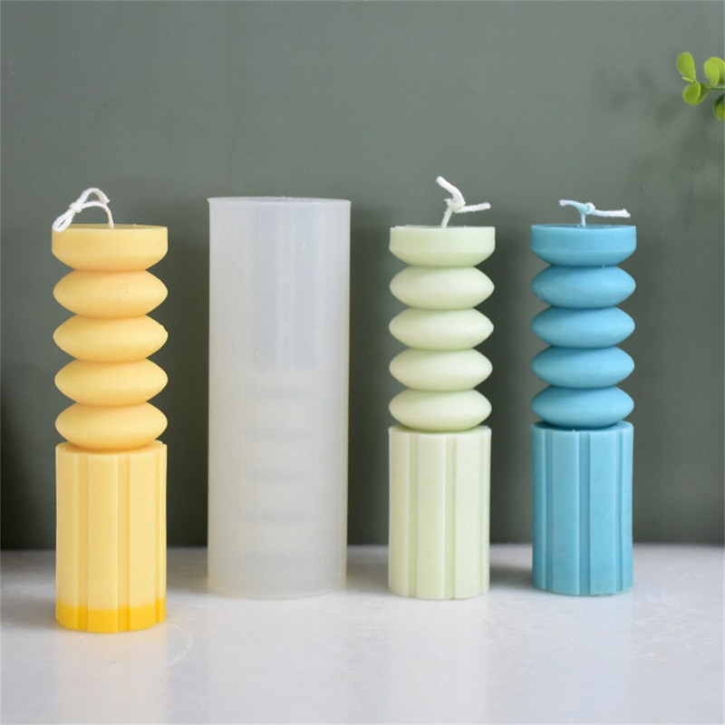 Νέο καλούπι κεριού γεωμετρικού κυλίνδρου Κυλινδρικό καλούπι κεριών αρωματοθεραπείας DIY Καλούπι γεωμετρικού σχήματος Vortex για διακόσμηση σπιτιού