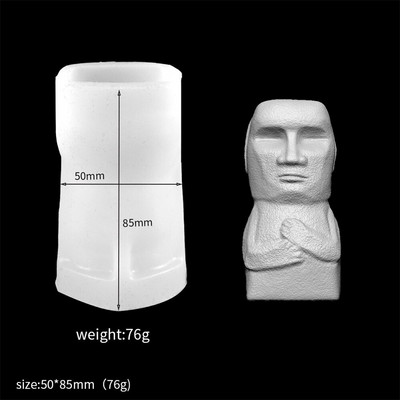 Πέτρινο άγαλμα του Πάσχα Moai Κερί Καλούπι σιλικόνης DIY Ανθρώπινο Σώμα Γύψος Χειροποίητο Σαπούνι Στολίδι Ρητίνη Καλούπι Δώρα Διακόσμηση σπιτιού