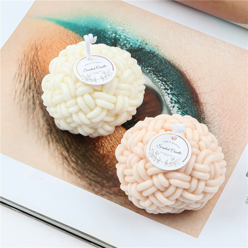 Πλέξιμο μάλλινη μπάλα στρογγυλή φόρμα κεριών DIY Αρωματικό κερί προμήθειες κατασκευής σαπουνιού μους φόρμα κέικ για το σπίτι χειροτεχνία Διακόσμηση επιφάνειας εργασίας