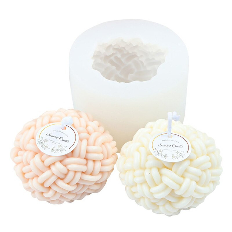 Πλέξιμο μάλλινη μπάλα στρογγυλή φόρμα κεριών DIY Αρωματικό κερί προμήθειες κατασκευής σαπουνιού μους φόρμα κέικ για το σπίτι χειροτεχνία Διακόσμηση επιφάνειας εργασίας