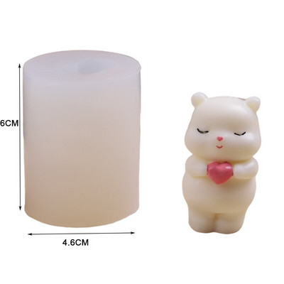 3D χαριτωμένο καλούπι κεριού αρκουδάκι DIY γύψινο διακοσμητικό καλούπια Εξομολόγηση αρκουδάκι Κερί Αρωματοθεραπεία Καλούπι σιλικόνης Χειροποίητα καλούπια ρητίνης σαπουνιού