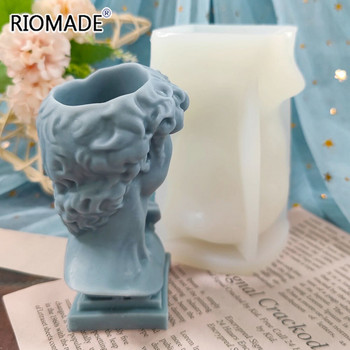 Силиконова форма за ваза с главата на Дейвид Направи си сам Свещ от гипсова смола Ароматерапия за правене на форма за държач на писалка Ваза Занаяти Декоративна форма