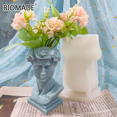 David Head Vase Mould Silicone DIY Candle Gypsum Resin Aromatherapy Making Mold for Pen Holder Vase Crafts Decoration Mold