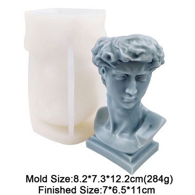 Mucegai din silicon pentru vază David Head DIY Lumânare din rășină de gips Mucegai pentru aromoterapie pentru suport pentru stilou Vază Artizanat Mucegai pentru decorare