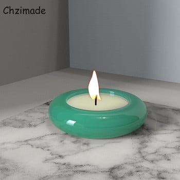 Chzimade 1Pcs Овална ароматерапевтична свещ Силиконова форма Ръчно изработени форми за съхранение на сапун от смола Изработка Направи си декорация на дома