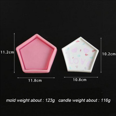 Pentagon alap lakberendezési cikkek tányérok beton edény kézzel készített forma ovális kerek négyzet alakú kocka gyertyatartó szilikon forma