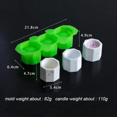 Pentagon alap lakberendezési cikkek tányérok beton edény kézzel készített forma ovális kerek négyzet alakú kocka gyertyatartó szilikon forma