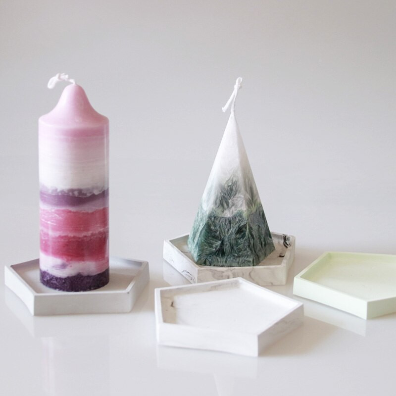 Pentagon alap lakberendezési cikkek tányérok beton edény kézzel készített forma ovális kerek négyzet alakú kocka gyertyatartó szilikon forma