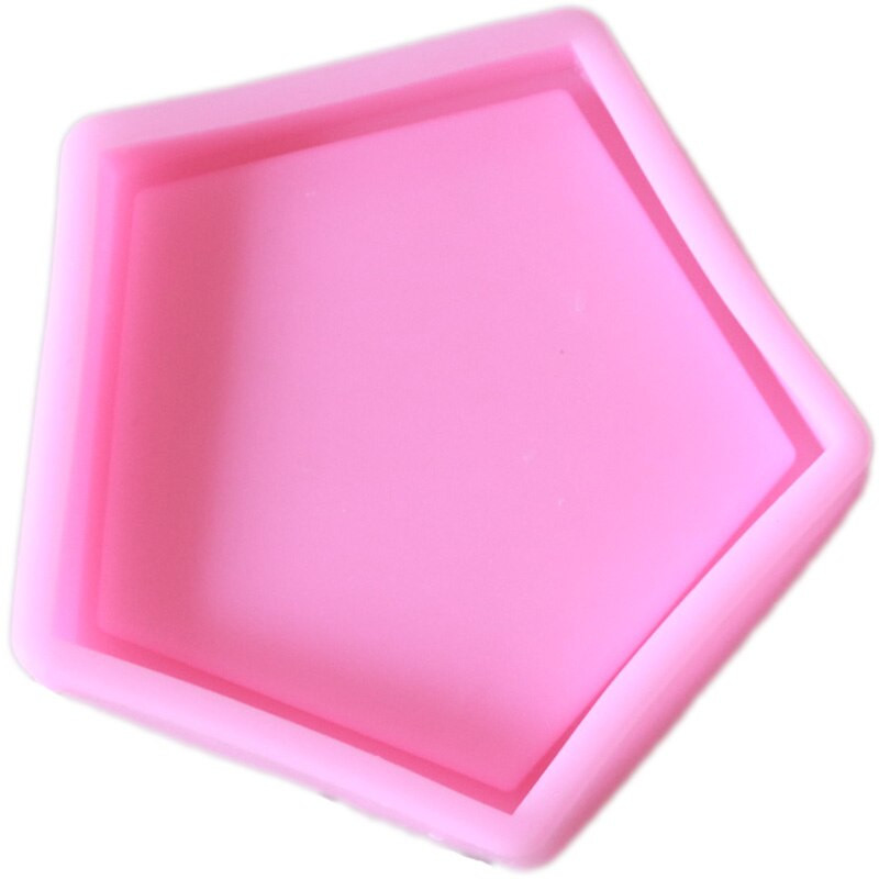 Pentagon alap lakberendezési cikkek tányérok beton edény kézzel készített forma ovális kerek négyzet alakú kocka gyertyatartó szilikon forma