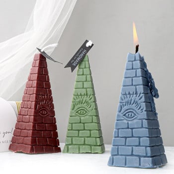 Силиконова форма за свещи във формата на пирамида Направи си сам триъгълна тухлена стена Изработка на мазилка Aromath Soap Crafts Форми за домашен декор Ръчно изработен подарък