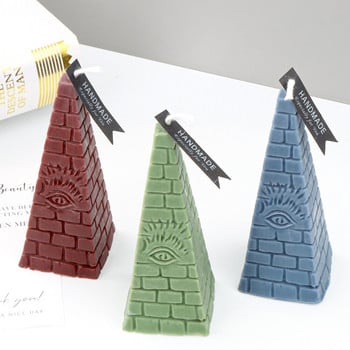 Καλούπι κεριών σιλικόνης σε σχήμα πυραμίδας DIY Τριγωνικό Τοίχο από τούβλα Κατασκευή Γύψου Άρωμα Καλούπια Σαπουνιού Χειροποίητο Δώρο Διακόσμηση σπιτιού