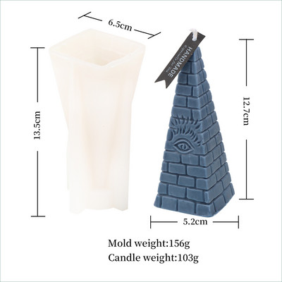 Καλούπι κεριών σιλικόνης σε σχήμα πυραμίδας DIY Τριγωνικό Τοίχο από τούβλα Κατασκευή Γύψου Άρωμα Καλούπια Σαπουνιού Χειροποίητο Δώρο Διακόσμηση σπιτιού