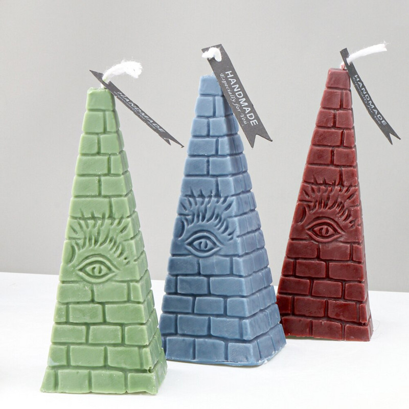 Καλούπι κεριών σιλικόνης σε σχήμα πυραμίδας DIY Τριγωνικό Τοίχο από τούβλα Κατασκευή Γύψου Άρωμα Καλούπια Σαπουνιού Χειροποίητο Δώρο Διακόσμηση σπιτιού